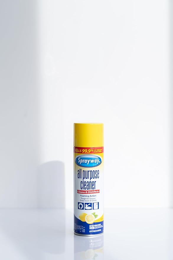 Sprayway All Purpose Cleaner Foaming Spray | Lemon Scent | 19oz | 1 Pack | Disinfectant, Foaming Multi-Surface Cleaner, Cuts Grease & Grime | Kills 99.9% of Germs