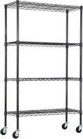 PayLessHere | 4-Tier Wire Shelf | 36"x14"x62" | Black | Adjustable Racks | Heavy-Duty Storage Shelves, Holds Upto 1400 lbs | Rust-Resistant, No-Tool Assembly | for Home, Garage Shelving