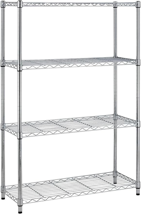 Meet perfect 4-Tier Heavy Duty Wire Shelving Unit, 1000 lbs Total Capacity Metal Storage Shelves, Adjustable Organizer Rack for Garage, Kitchen, Pantry, Laundry Room, 35.5" W x 14" D x 54" H