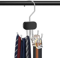 Belt Hanger for Closet, 1PCS Belt Organizer for Closet 360°Rotating Max 24 Belt, Tie Rack Hanger for Closet Tie Organizer for Closet Belt Holder for Closet for Belt,Tie,Tank Top,Bra,Scarf,Hat