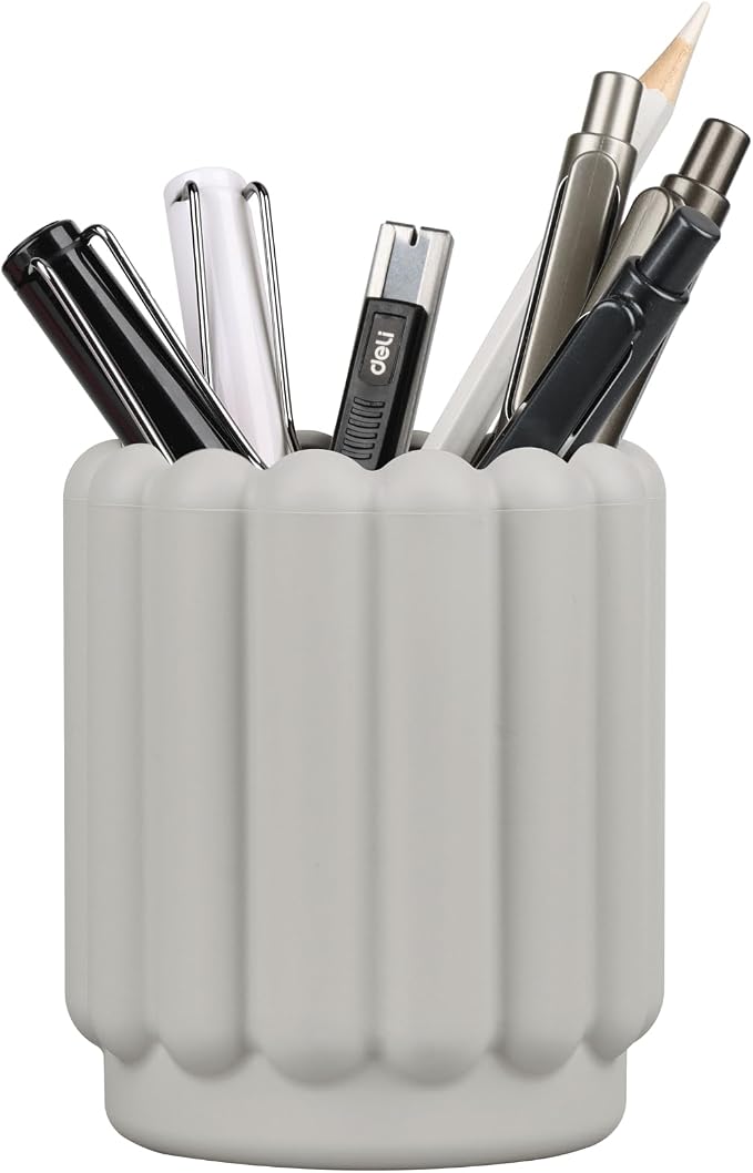Silicone Pen Holder, Pencil Holder Cute Pens Cup for Desk for Kids Office Decor Desk Accessories Pen Pot Desk Organizer (Light Gray)