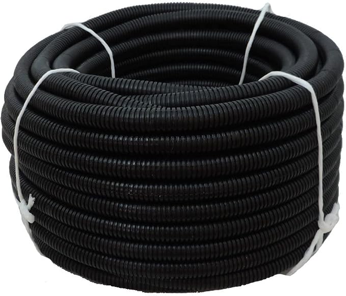 Flexible Polyethylene HDPE Non-Split Corrugated Wire Loom Tubing (Black, 2" Dia. x 100 ft)