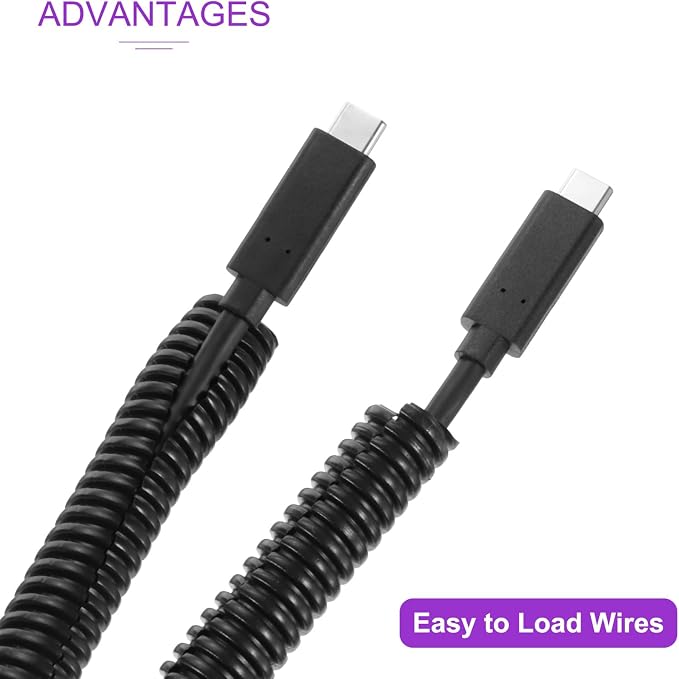 DMiotech 20ft Wire Loom Split Tubing 1/4 Inch(6.5 Mm) ID, Cord Protectors from Pet Flexible Conduit Cable Management for Office, Home, Garden, Black