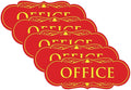 All Quality Designer Office Sign | Easy Installation - Red/Yellow - Small (5 Pack)