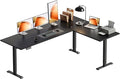 OffiGo 71 Inch Reversible L Shaped Electric Standing Desk, Black | Large Corner Height Adjustable Stand Up Desk, 3 Memory Presets, Sit Stand Table, Reinforced Frame for Home Office Workstation