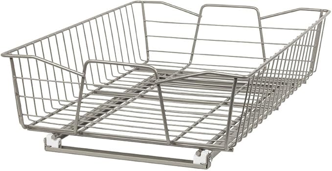 ClosetMaid 14 in. Pull Out Cabinet Organizer, Heavy Duty, Slide Out Pantry Shelves Drawers for Kitchen, Bathroom, Nickel