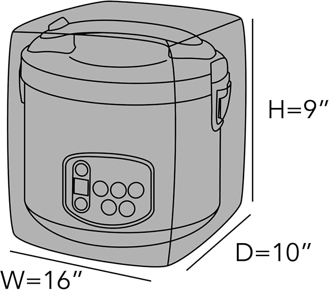 Covermates Keepsakes Rice Cooker Cover – Quilted Appliance Protector for Electric Rice Steamers – Dust & Stain Resistant, Washable Slip‑On Design for Countertop Storage, Slate