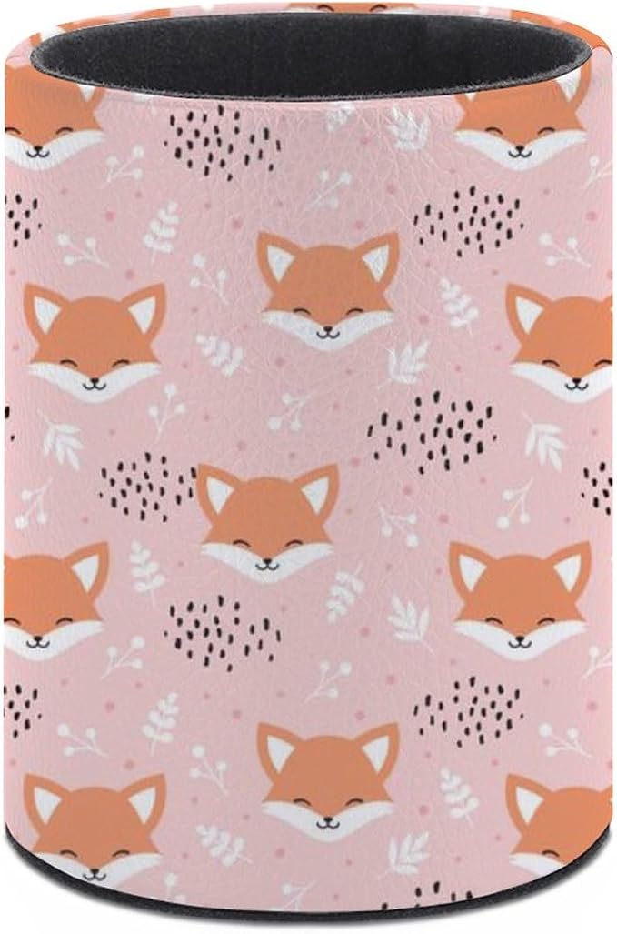Cute Fox Pen Holder Pencil Cup for Desk Organizer | Cute Makeup Brush Holder PU Multifunctional Office Suppliesfor Decor Home Classroom School