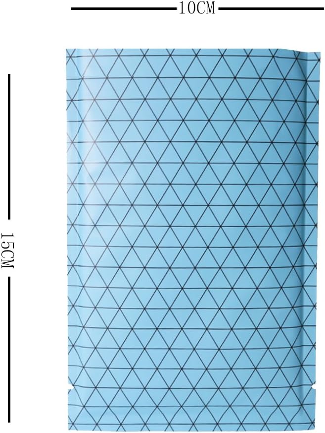 100 PCS 4 Mil Thick Open Top Heat Seal Bags, PET+AL+PE Mylar Bags with Easy Tear Notch, Resealable Heat Sealable Pouch for Food Storage, Packaging, Not Vacuum Bags (Blue, 10 * 15CM/4.0"*6.0")