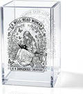 A Well-read Woman Is A Dangerous Creature Acrylic Pencil Holder Cup, Funny Floral Books Desk Organizer for Book Lover Bookish Booktrovert Readers, Women Empowerment Gifts for Mom Sister BFF