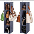 Hanging Closet Organizer Storage Shelf Rack Bag Sweater Hat Shoe | Hang Closet Organization Storing Shelves Rack Display, for Purse Handbag Clothes Hats Shoes, Space Saver Oxford Cloth 2 Pack