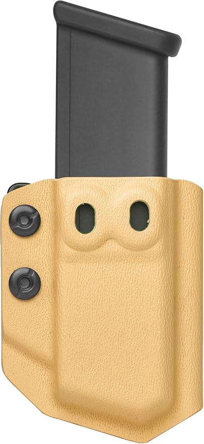Amberide Universal IWB/OWB Kydex Mag Carrier for 9mm / .40 & .45 ACP Magazines, Single and Double Stack, Adjustable Retention, Ambidextrous, Fits 1.5" Belt, Made in USA