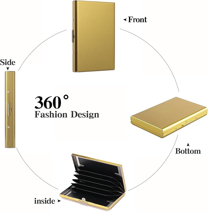 Stainless Steel Credit Card Wallet RFID Blocking Metal Case Pocket Business Card Holder for Women and Men