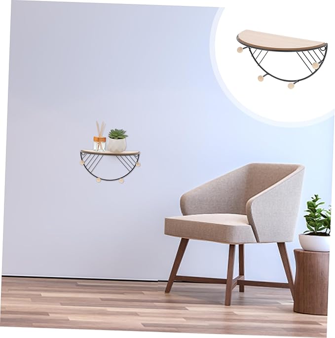 GLEAVI Elegant Wall-Mounted Storage Rack Wooden Shelving Unit for Home Organizers and Storage
