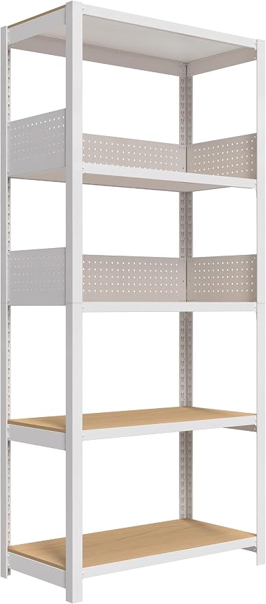 HOMEDANT 32" W Pegboards Storage Rack 5-Tier Heavy Duty Boltless Metal Utility Shelving Unit for Pantry Garage 1Pack