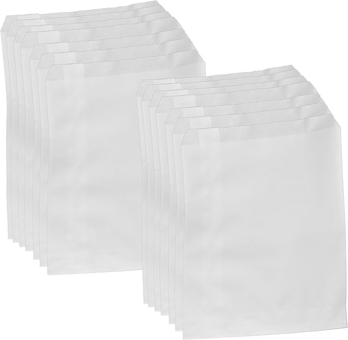 SSWBasics Small Kraft Paper Merchandise Bags - 6'W x 9'H, Case of 1000 - White Gift and Lunch Bags for Retail, Parties, and Events