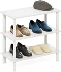 Furinno TURN-N-TUBE 3-Tier Toolless Narrow Shoe Rack, White | 11.7 x 23.6 x 21.9, Small Shoes Organizer, Shoe Rack Storage with Freestanding Organizer, for Closet Entryway, Office, Garage