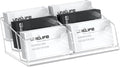 Uniclife Clear Acrylic Business Card Display Stand for Desk 6 Slots Business Card Holder for Men & Women Desktop Business Card Organizer 360 Card Capacity Card Stand for Office Home Exhibition