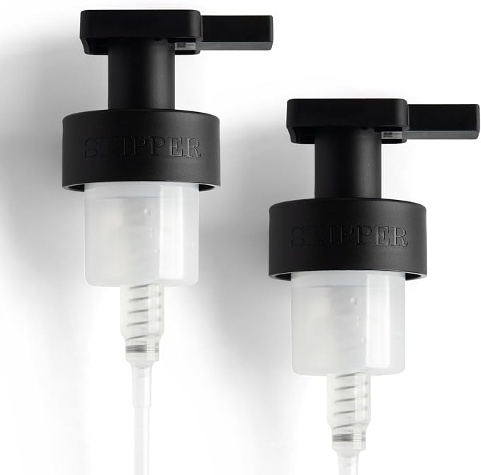 Skipper Foaming Replacement Pump Set - 2 Pack - 40mm (1.57”) Wide Rim (40/410 Neck Size) - Unique Matte Black Finish - High Rated 1.66c Foam Output for Maximum Foam