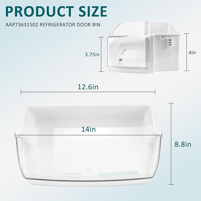 AAP73631502 Refrigerator Door Bin Shelf Replacement RIGHT | Compatible for Ken-more L-G Elite Refrigerator Shelf Replacement-LFX28968ST Door Bin AP5673810,2652330,AAP72909218-by MIFLUS