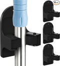 Broom Holder Wall Mount (Black 4 Count), Broom Holder, Broom and Mop Organizer Wall Hanging, Mop and Broom Holder Wall Mount, Broom Organizer Wall Mount for Home, Kitchen, Garage Storage