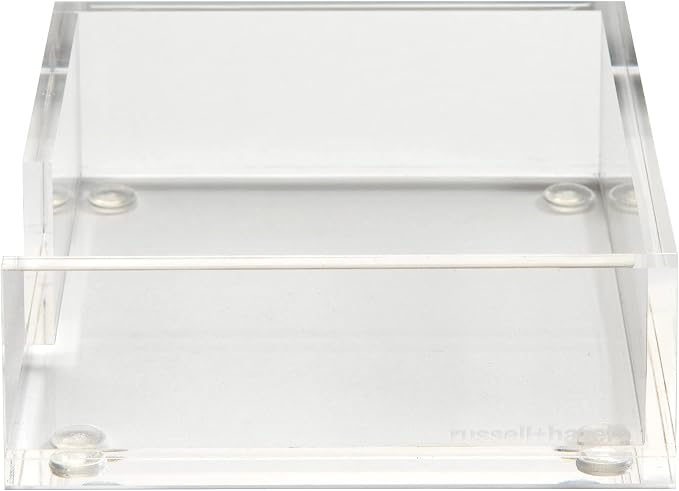 RUSSELL+HAZEL Acrylic Sticky Notes Bloc Tray, Home and Work Office Organization, 4” W x 4” L x 1.5” H, 1 Count
