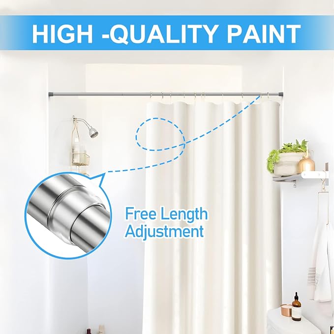 1 Pack Spring Tension Rods 28-45in, 5/8 Inch Diameter Silver No Drill Spring Loaded Adjustable Extendable, Small Short Tension Curtain Rod for Windows Kitchen Doorway Closet Cupboard