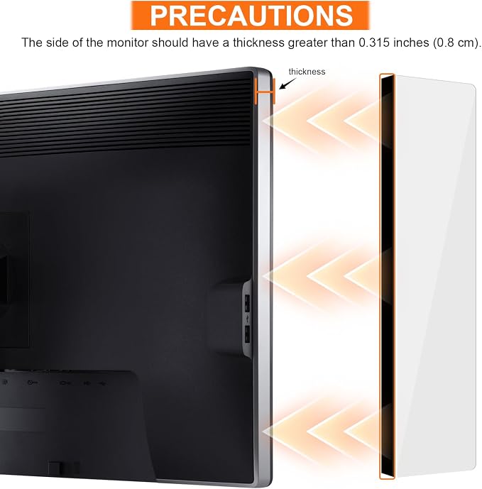 2-Pack Large Frameless Monitor Sticky Note Boards - Screen Memo Board for Edgeless Monitors, 13.6 X 3.6 Inch Home Office Computer Memo Holder