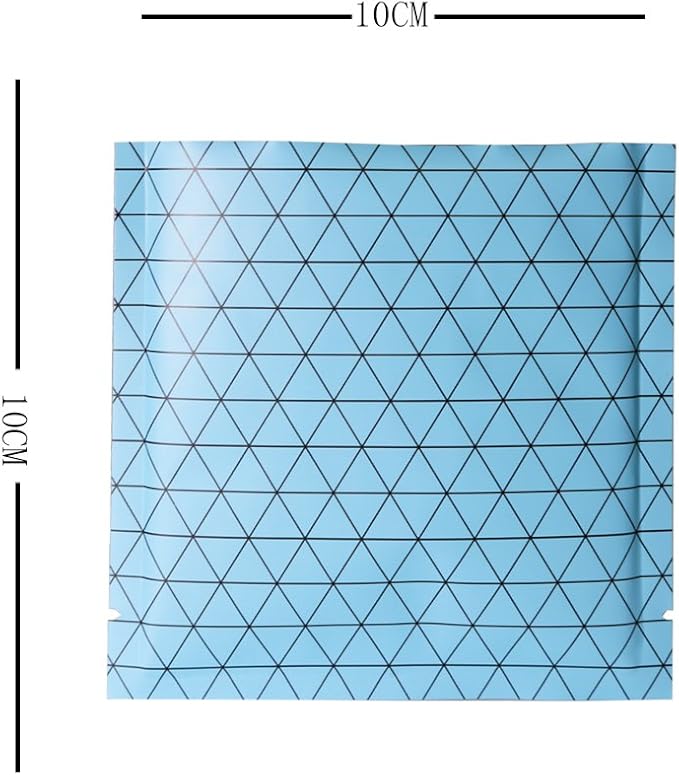 100 PCS 4 Mil Thick Open Top Heat Seal Bags, PET+AL+PE Mylar Bags with Easy Tear Notch, Resealable Heat Sealable Pouch for Food Storage, Packaging, Not Vacuum Bags (Blue, 10 * 10CM/3.9"*3.9")
