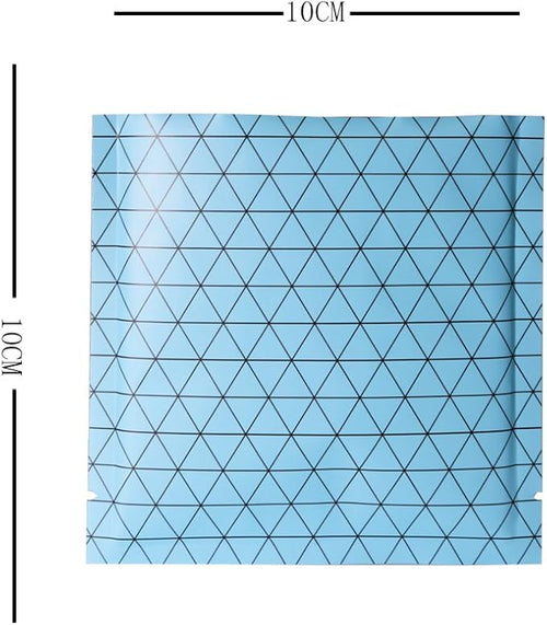 100 PCS 4 Mil Thick Open Top Heat Seal Bags, PET+AL+PE Mylar Bags with Easy Tear Notch, Resealable Heat Sealable Pouch for Food Storage, Packaging, Not Vacuum Bags (Blue, 10 * 10CM/3.9"*3.9")