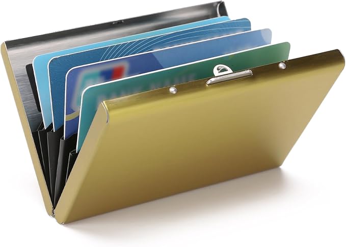 Stainless Steel Credit Card Wallet RFID Blocking Metal Case Pocket Business Card Holder for Women and Men