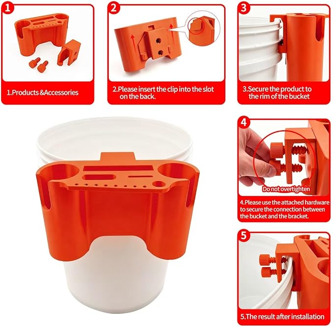 Bucket Fishing Tool Holder,Compatible with most 5 Gallon Bucket
