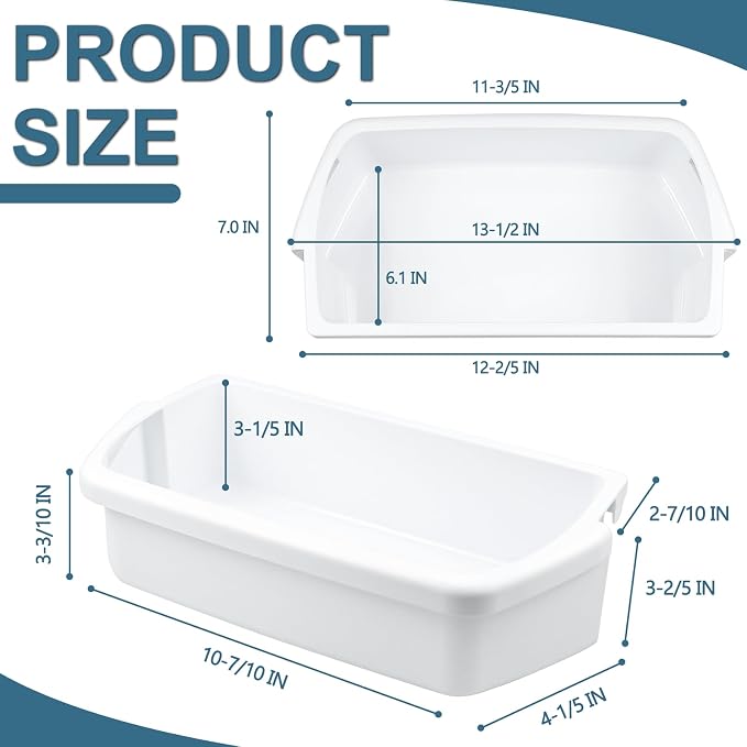 Cenipar WP2204812 2204812 Refrigerator Door Shelf Bin Replacement, Compatible with Whirlpool Kenmore Refrigerator 2204812 Replace WRT311FZBM00 AP6006531 PS11739606（2 Pack）