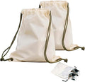 Canvas Shoe Bags for Travel, 2 Pcs, 17.7x13.8in, Beige | Drawstring, Dust Proof, Washable, Shoe Organizers