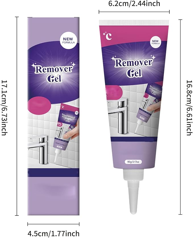 Stain Remover Gel for Tile and Grout - Thick Gel for Vertical Surfaces in Bathroom & Kitchen - Removes Soap Scum and Dirt (2PCS)