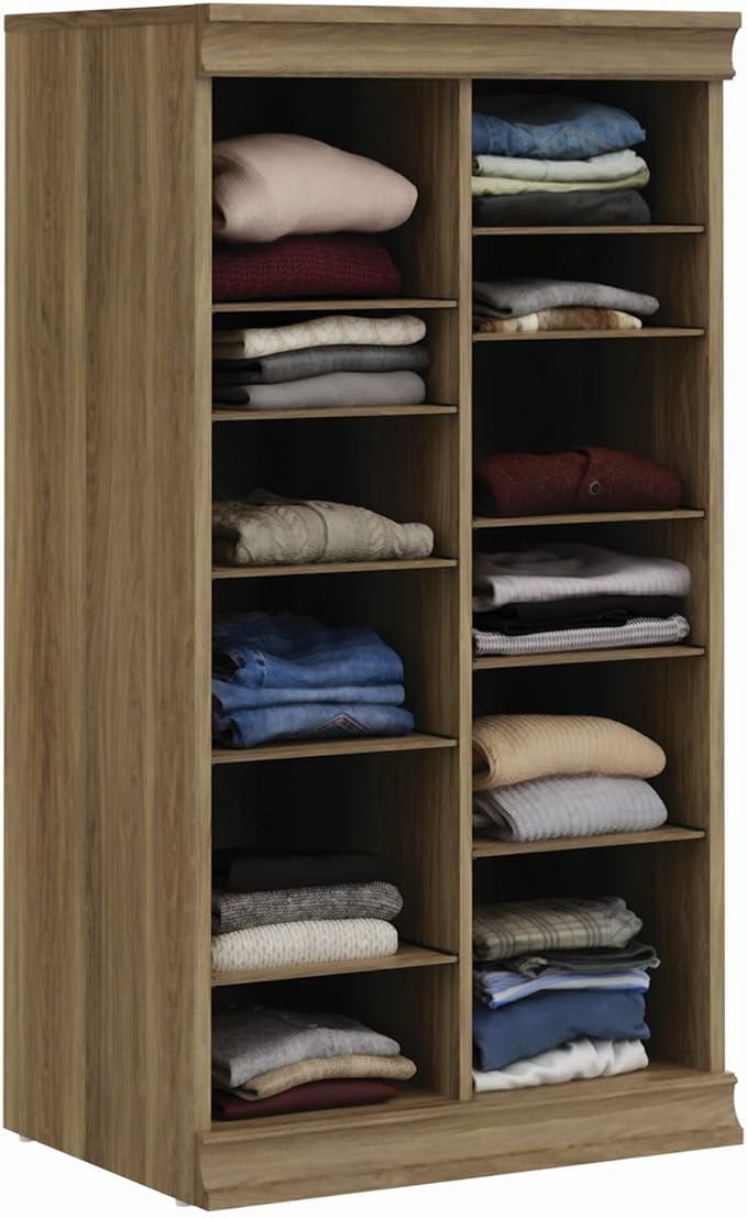 ClosetMaid Modular Adjustable Divided Storage Shelving Unit Organizer, 15.94-Inch D x 40.3-Inch H x 21.38-Inch W, Sand