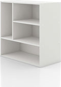 Homes: Inside + Out Apexa 4-Vertical Storage Organizer Shelves, Stackable Wood Bookcase for Organization, Dorm Teen Room Decor & Home Office, White