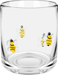 14 Ounce Icon Juice Glasses, Aesthetic Cocktail & Old Fashioned Drinking Glasses, Iconic Clear Glass Cups for Women, Sister, Friend & Party Gifts (Bee)