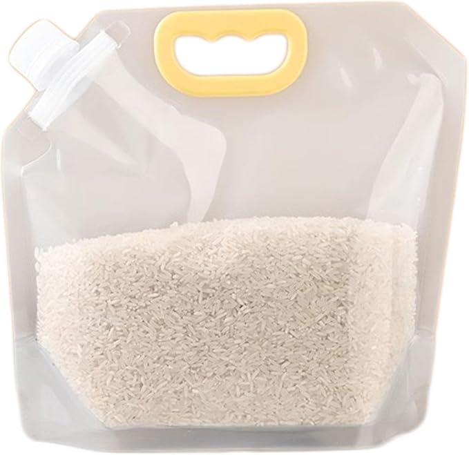 【15 Pack】Food Storage Bags Grain Moisture-proof Sealed Bags Stand Up Packaging Pouches Large Reusable Sealed Bag with Handle and Cap BPA Free,13.7"x12.6"