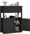GRUSIGN Storage Cabinet, Modern Bathroom Floor Storage Cabinet Organizer with 1 Door and 3 Drawers, Freestanding Cupboard for Kitchen/Living Room Use