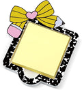 Back to School Sticky Note Holder Pencil Bow Sticky Note Dispenser 3 x 3 Notepads Wood Cow Print Self Stick Memo Pad Holder for Home Office Classroom Teacher Gift, No Pads Included