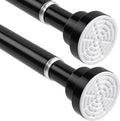 Tension Curtain Rod 30 To 76 Inch Black Tension Rods Adjustable Spring Loaded Curtains Rods 7/8" Curtain Rods No Drilling Tension Rods For Windows Bedroom Closet Doorway Door 2pcs