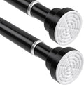 Tension Curtain Rod 30 To 49 Inch Black Tension Rods Adjustable Spring Loaded Curtain Rods 7/8" Curtains Rods No Drilling Tension Rods For Windows Bedroom Closet Doorway Door 2pcs