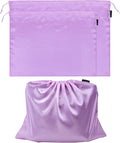 2 Pack Dust Bags for Handbags Silk Dust Cover Bag for Handbags Purses Shoes, Dustproof Drawstring Bag Travel Storage Pouch (Purple)