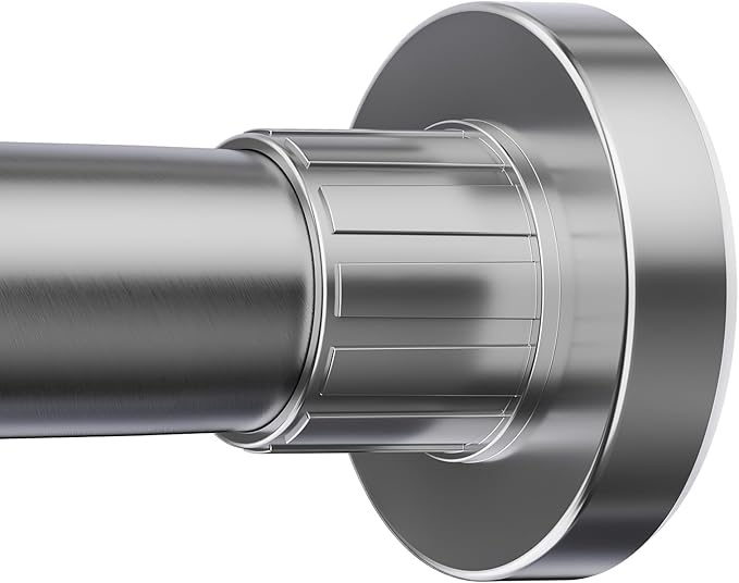 Ausemku Shower Curtain Rod 32-94 Inch Adjustable - 1 Inch Diameter Heavy Duty No drill Spring Tension Shower Rod, Non-Slip Rustproof Telescopic Rod for Bathroom, Nickel