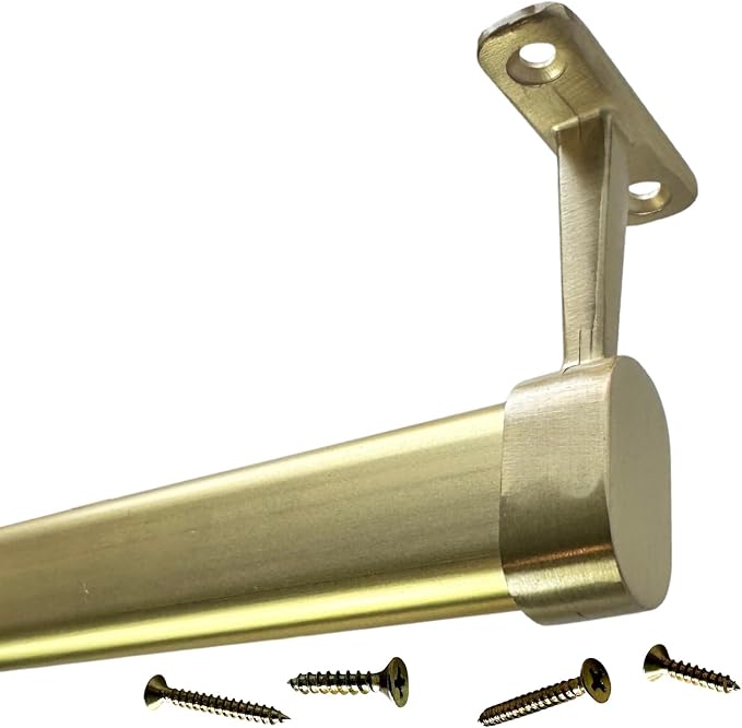 Oval Closet Rod End Hanger | Satin Brass | 4 Pack
