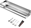 CONRUSER Wall Mounted Spice Rack, Stainless Steel Kitchen Organizer Shelves Hanging Storage Shelf Brushed Steel Seasoning Rack (20CM)