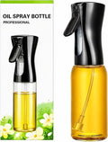 Oil Sprayer for Cooking 230ml Glass Olive Oil Spray Bottle, Refillable Oil Sprayer for Air Fryer, Salad, Baking & BBQ, Kitchen Gadget (Black Lid)