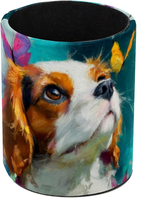 Leather Pen Holder for Desk, Beagle Butterfly Pencil Cup Pen Organizer Makeup Brush Holder for Office Home Kids Countertop Desk Accessory Storage