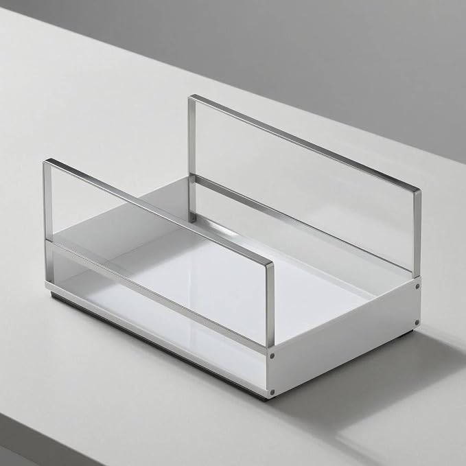 Pull out Cabinet Organizer Metal Frame Pull-out Basket Rectangular, Large + Small White Pull-out Basket